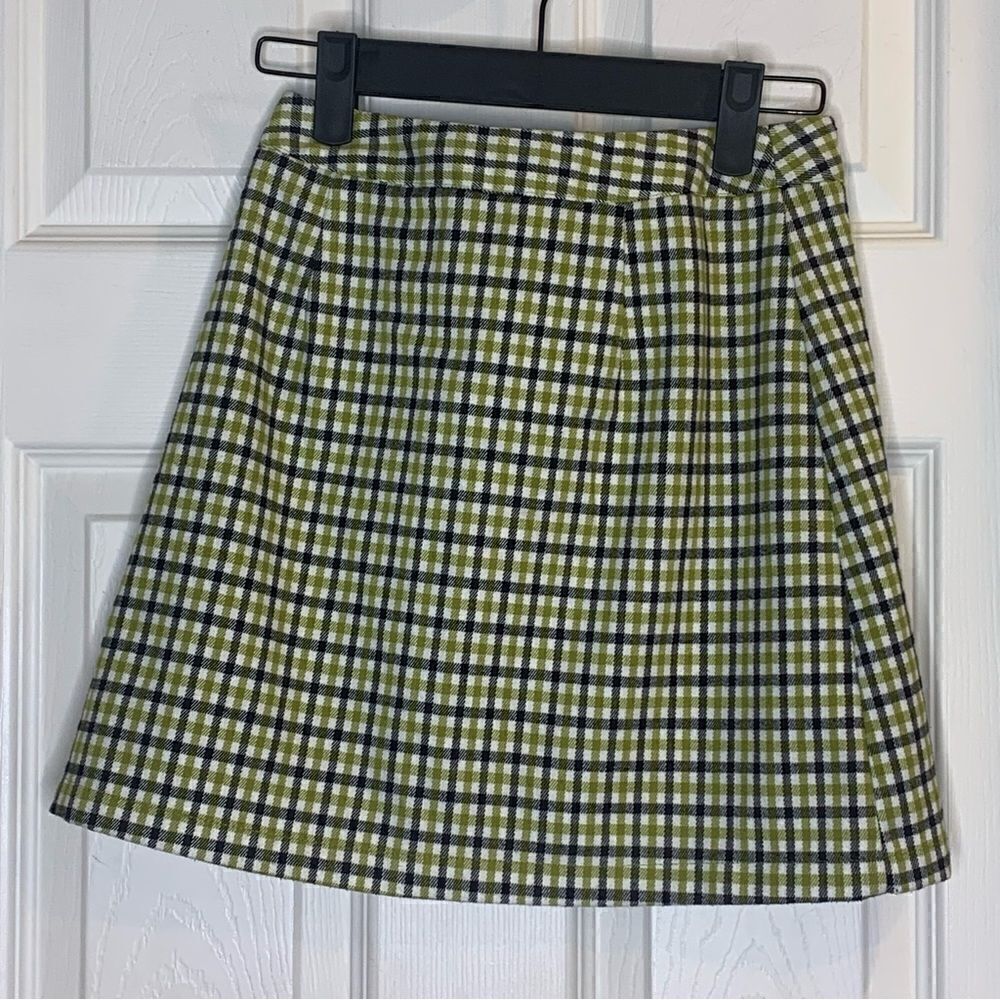 John Galt lime plaid skirt with buckle Size Small - Picture 5 of 9